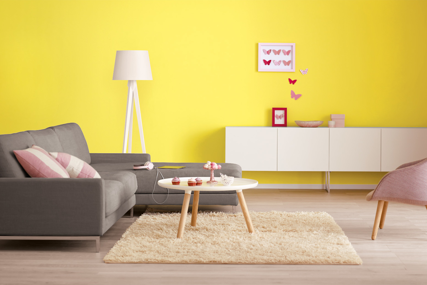 Innenfarbe In Gelb Zitronengelb Streichen Alpina Farbrezepte Lemontree Alpina Farben Baltic