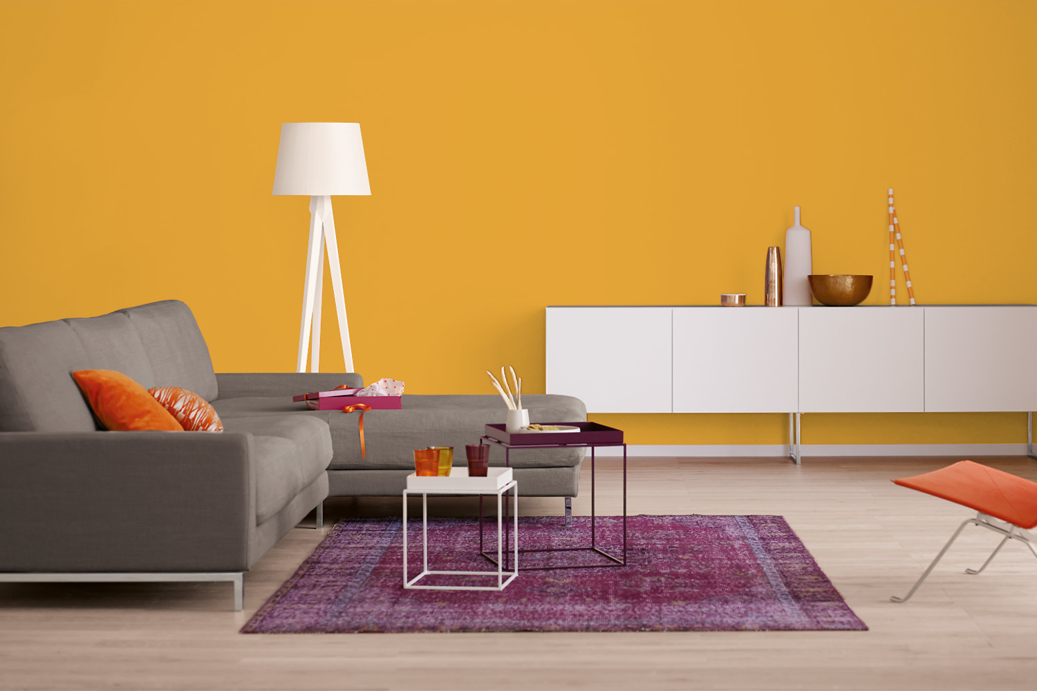 Innenfarbe In Orange Gelb Streichen Alpina Farbrezepte Happy Weekend Alpina Farben Baltic